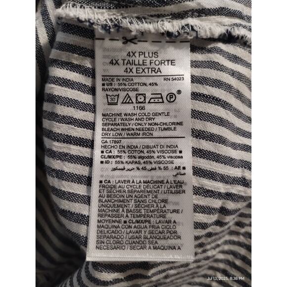 Old Navy Womens size 4X Striped Nautical Coastal Wrap Front Tie Comfy Preppy Top - Picture 9 of 9